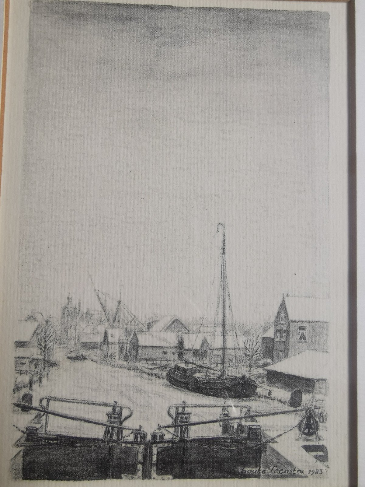Vintage Ingelijste Art-Print Bauke Feenstra (1983) - Vlaardi, Antiek en Kunst, Ophalen of Verzenden