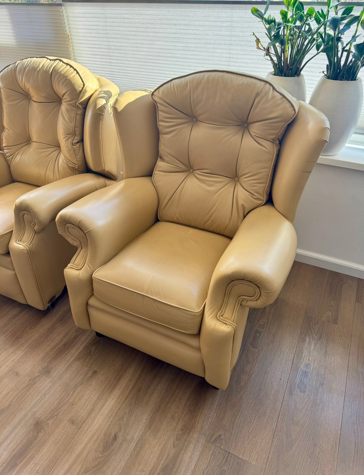 Springvale leren Chesterfield fauteuils per stuk of SET, Ophalen of Verzenden, Zo goed als nieuw, 50 tot 75 cm, Leer