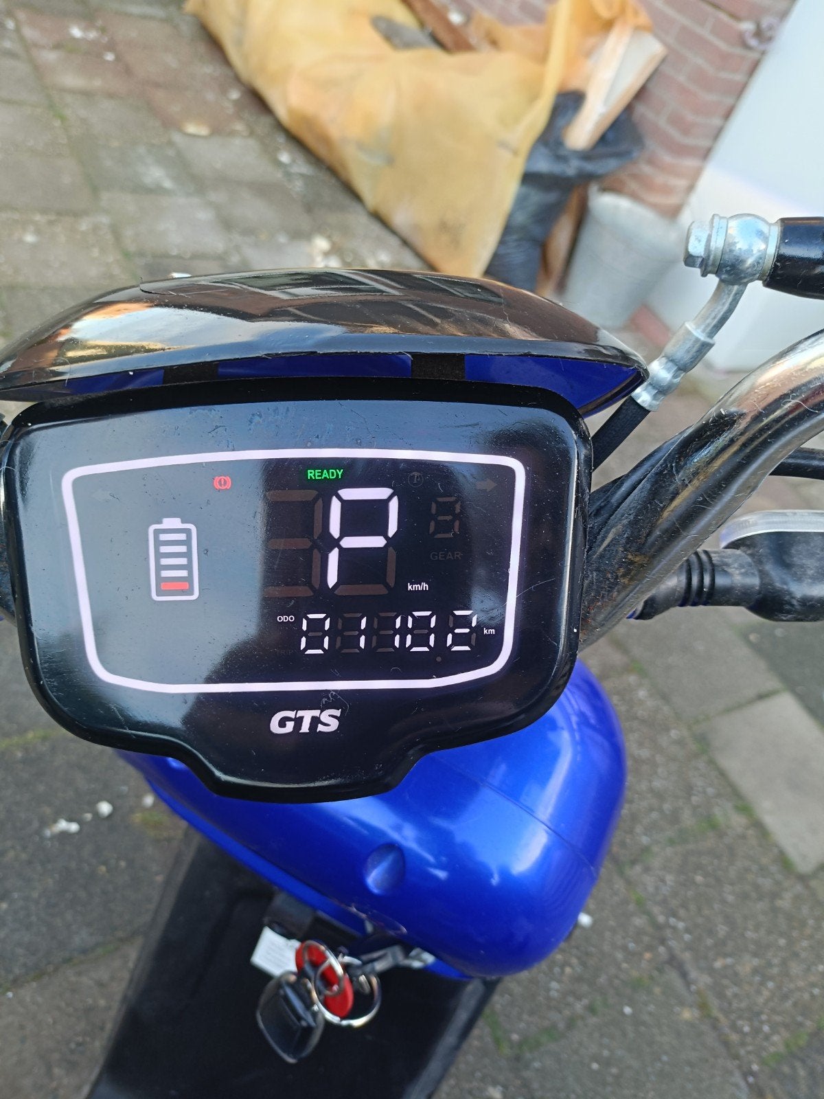 Blauwe elektrische GTS scooter met topkoffer, Ophalen, Gebruikt, Elektrisch, Overige merken