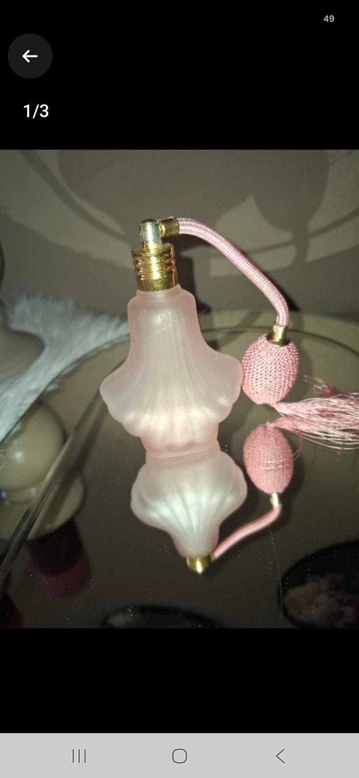 Vintage Parfumflesje Bergère de France - Roze Glas, Ophalen of Verzenden, Gebruikt