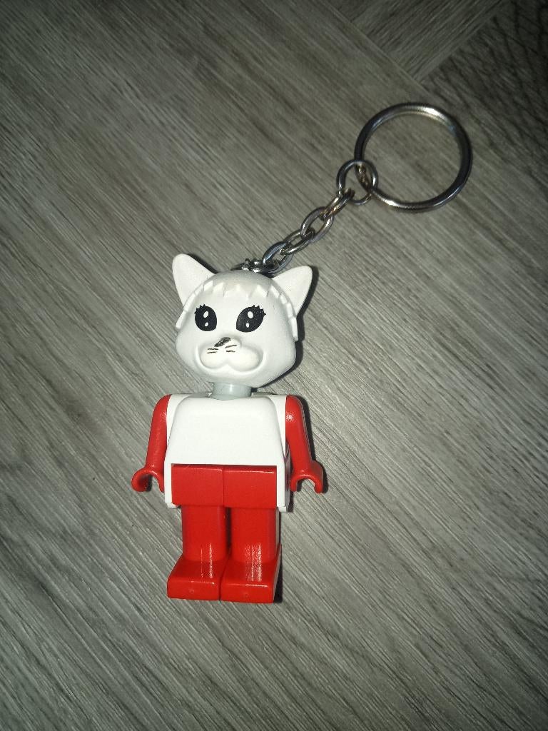 Lego Gear Fabuland Cat 3 Key Chain - Straight Metal Chain, Gebruikt, Overige thema's, Lego, Ophalen of Verzenden