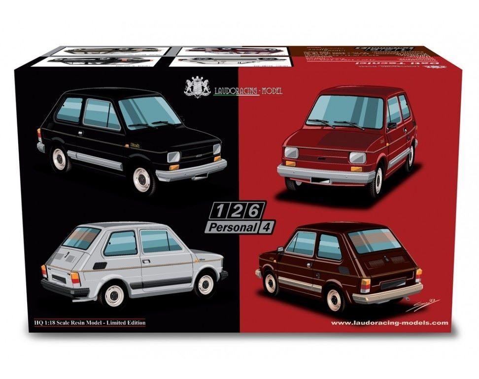 1:18  Fiat 126 Personal 4 Silver 1978  -  Nu € 101,15, Hobby en Vrije tijd, Overige merken, Laudoracing, Auto, -