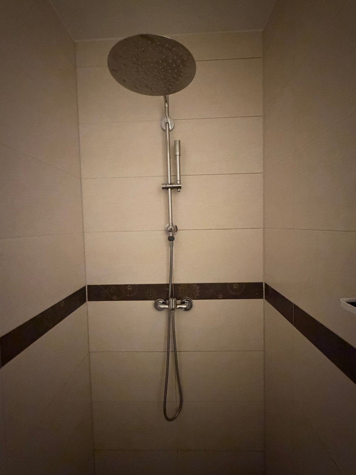 Grote regendouche met handdouche en mengkraan chroom, Ophalen, Gebruikt, Met douche