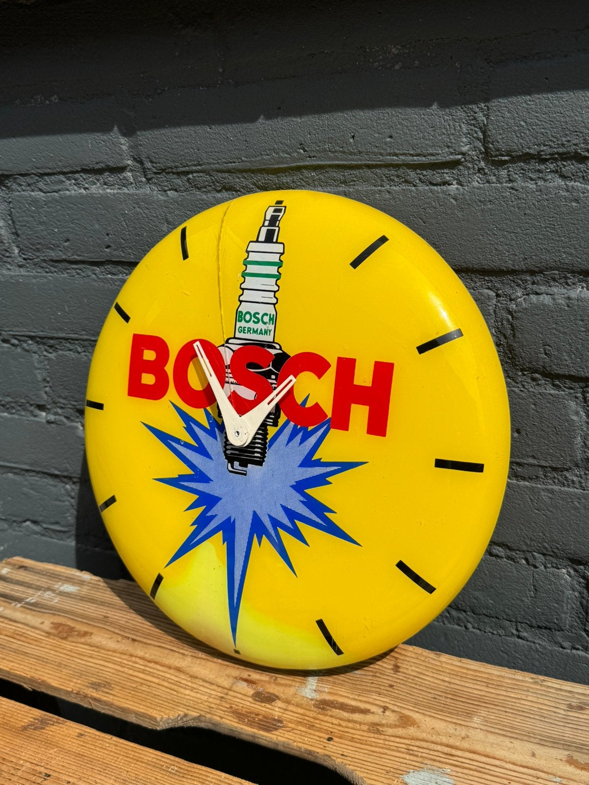 BOSCH Bougies oude reclame klok, Reclamebord, Gebruikt, ., Ophalen of Verzenden