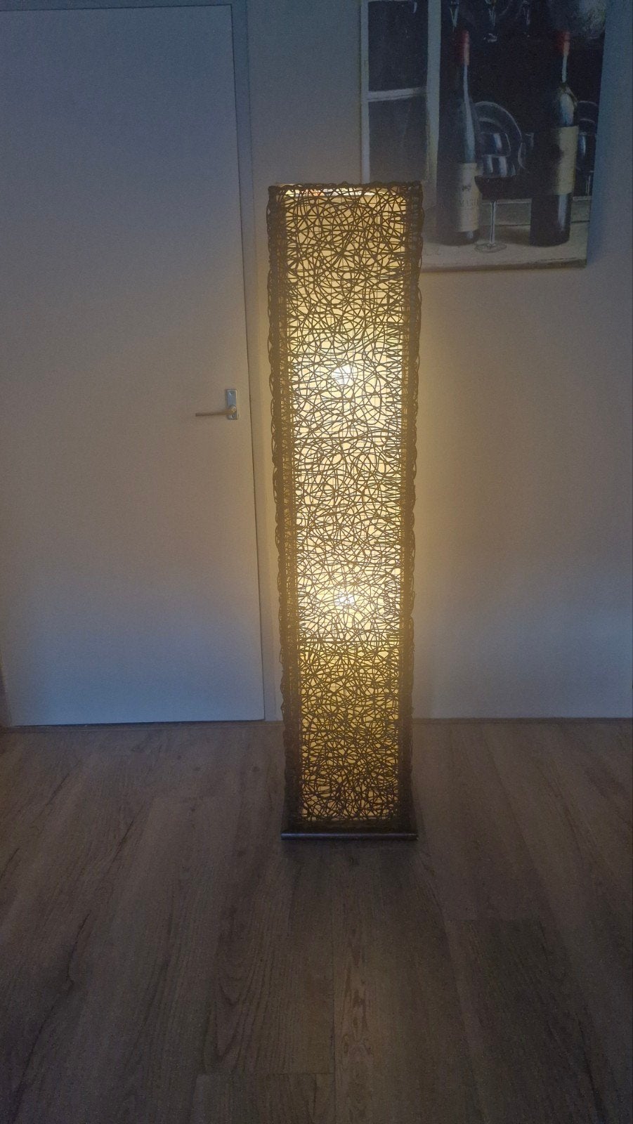 Staande lamp van gevlochten materiaal, Ophalen, Gebruikt, Modern, Sfeervol, 100 tot 150 cm