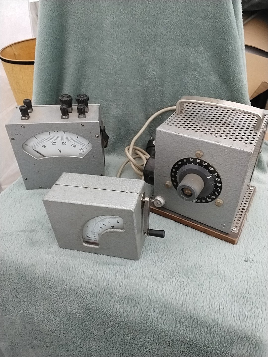 Vintage Meetapparatuur Set: Voltmeter, Ohmmeter, Trafo, Doe-het-zelf en Verbouw, Meetapparatuur, Ophalen of Verzenden