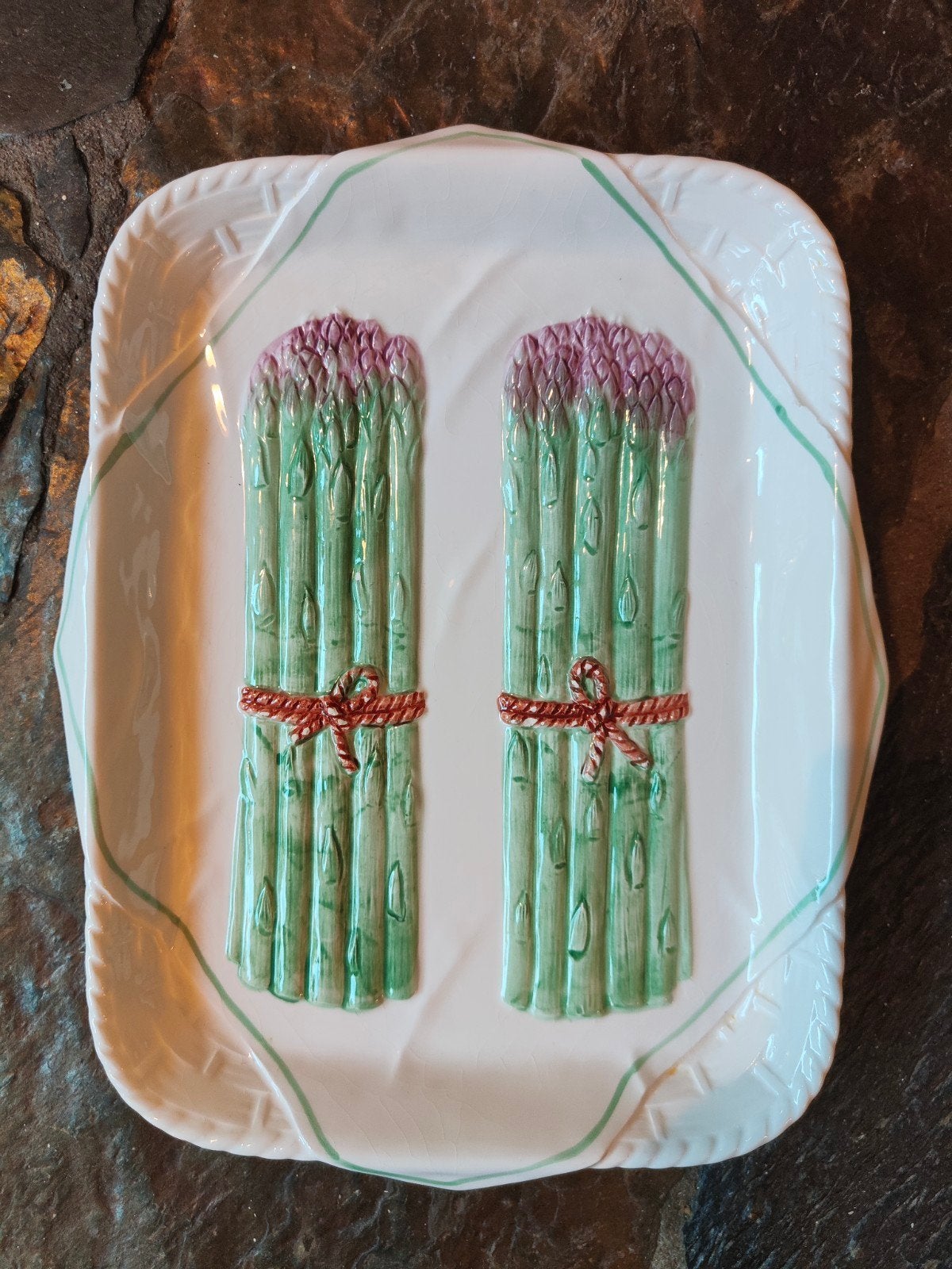 Vintage Japanse majolica aspergeschaal ze, Antiek en Kunst, Ophalen of Verzenden
