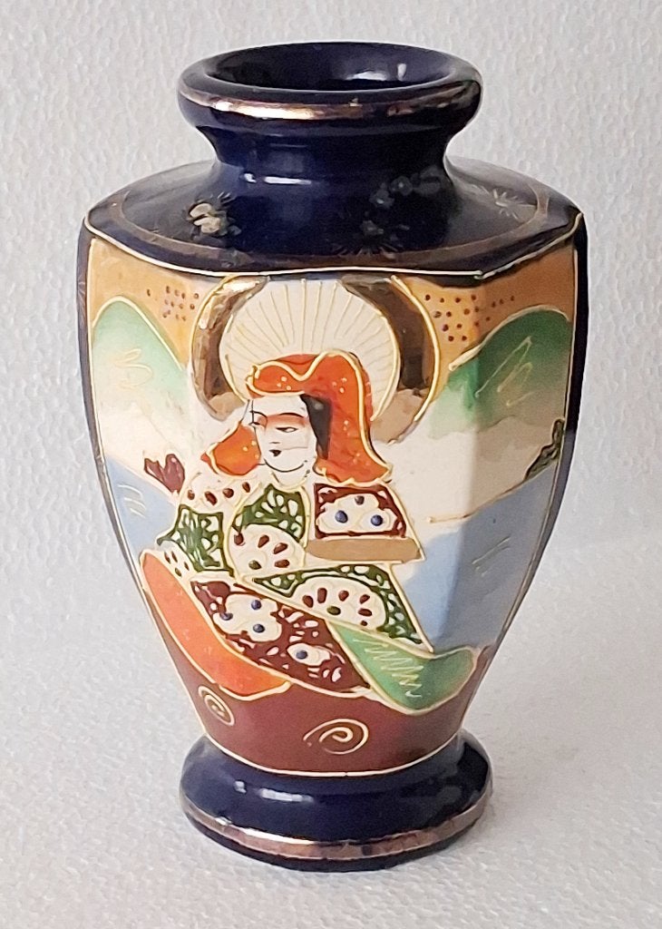 Japanse Satsuma kobaltblauwe porcelein vaas (lot 6), Antiek en Kunst, Ophalen of Verzenden
