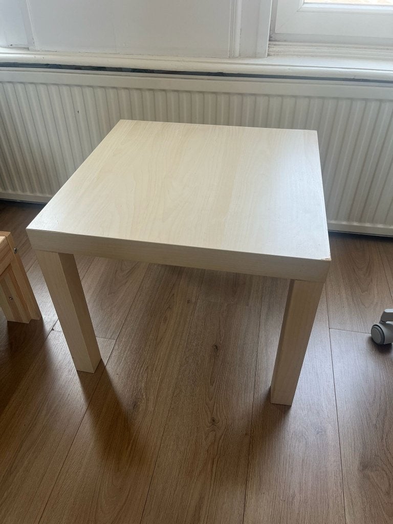 IKEA Lack bijzettafel wit — ophalen Delft, Gebruikt, Vierkant, 55 tot 75 cm, Hout