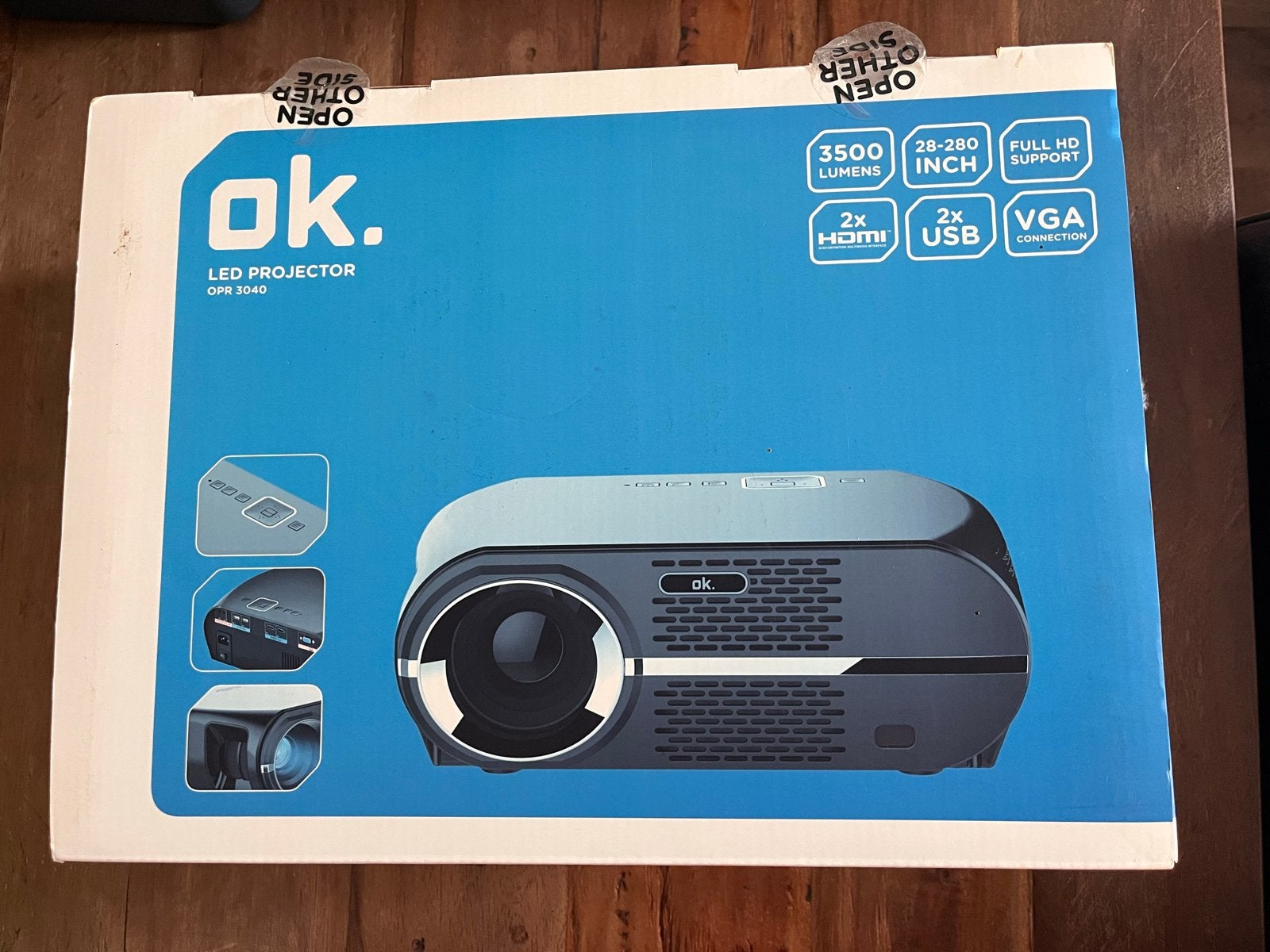 OK. OPR 3040 LED Projector Full HD, Ophalen, Zo goed als nieuw, LED, Full HD (1080)