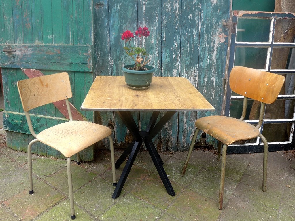 mooi vierkant tuin terras bistro tafeltje, Tuin en Terras, Tuintafels, Gebruikt, Rechthoekig, Metaal, Ophalen
