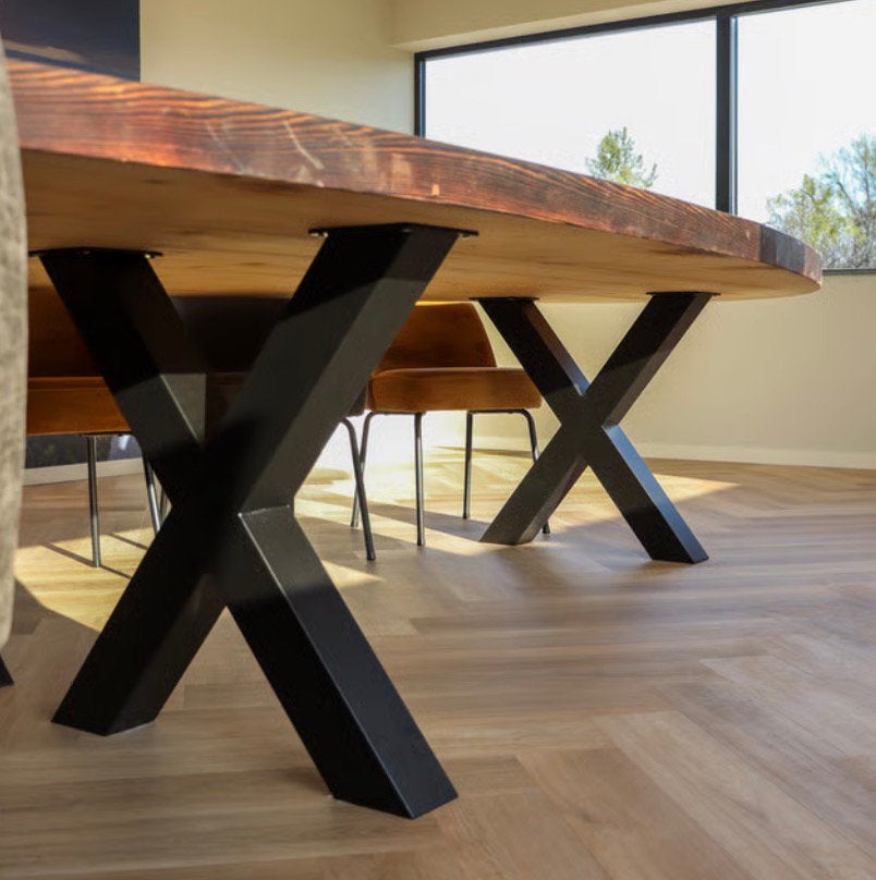 X Poot Tafel Zwart Staal - 73 cm 1Paar, Ophalen of Verzenden, Zo goed als nieuw, Rond, 50 tot 100 cm