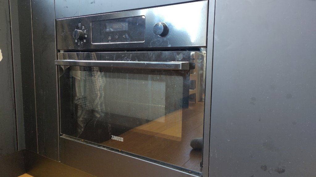 Zanussi combimagnetron - inbouw - 1000W - hetelucht en grill, Ophalen, 45 tot 50 cm, Gebruikt, Zanussi