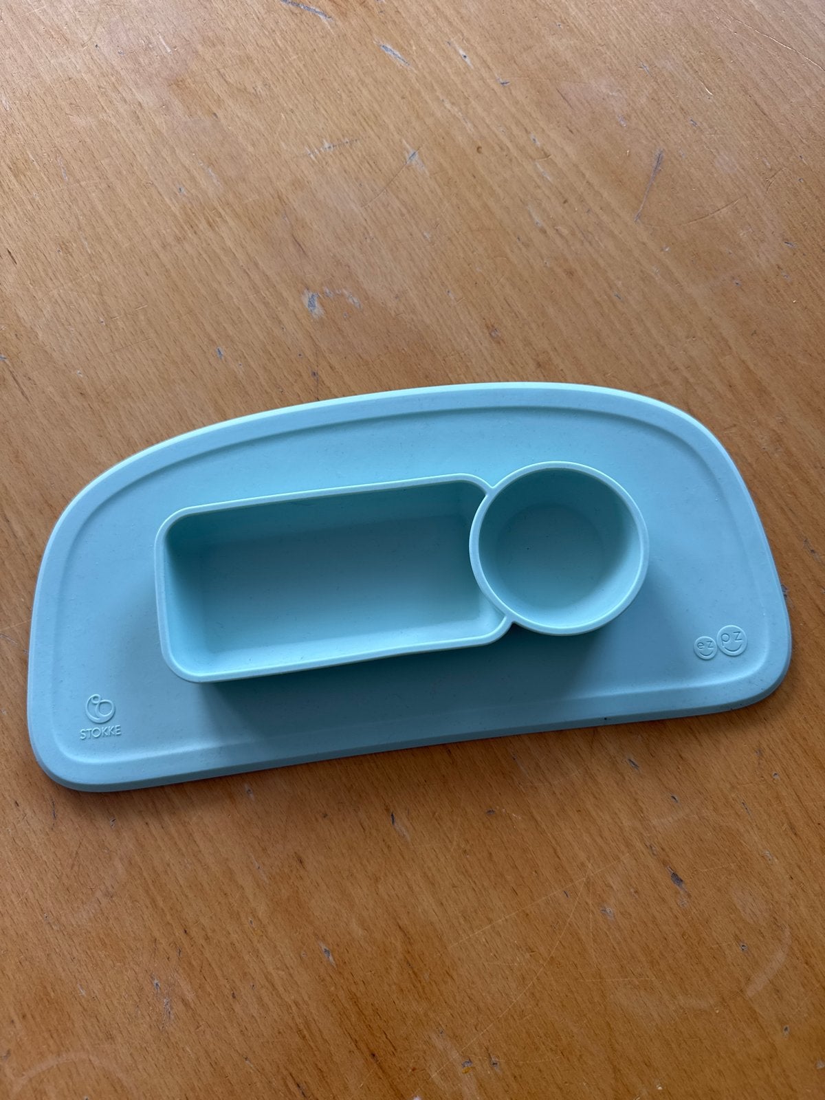 Stokke EZPZ Placemat met kom en bord - Aqua, Ophalen of Verzenden, Gebruikt