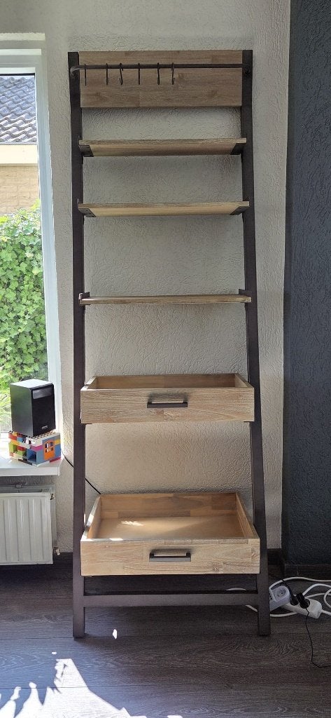 Opbergrek/Wandrek Steelwood van Bommel Wonen, Gebruikt, 200 cm of meer, Met plank(en), Minder dan 150 cm