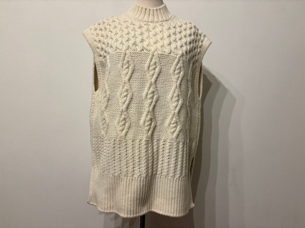 Luxe Closed Kabelvest Wol vest spencer M - (NP €329), Kleding | Dames, Truien en Vesten, Closed, Overige kleuren, Closed, Nieuw