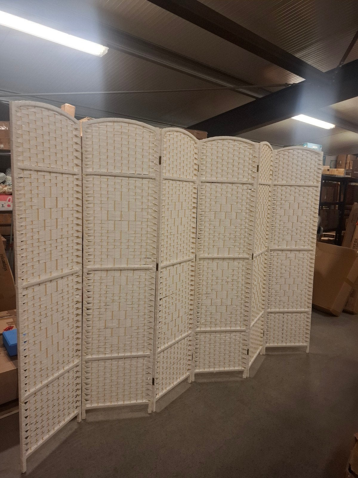 Witte kamerscherm / scheidingswand - 6 panelen 240 x170 H, Ophalen of Verzenden, Nieuw