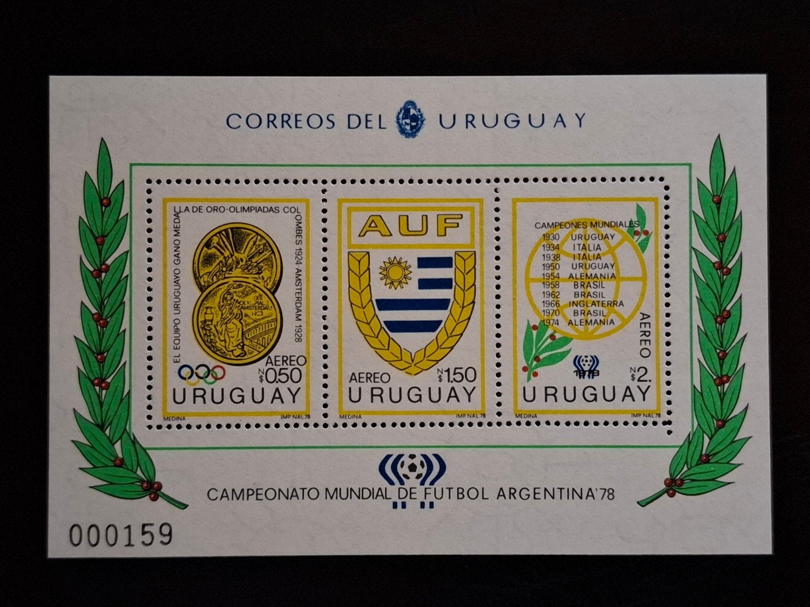 Uruguay 1978 WK voetbal Argentinië, Postzegels en Munten, Ophalen of Verzenden, Postfris, Zuid-Amerika