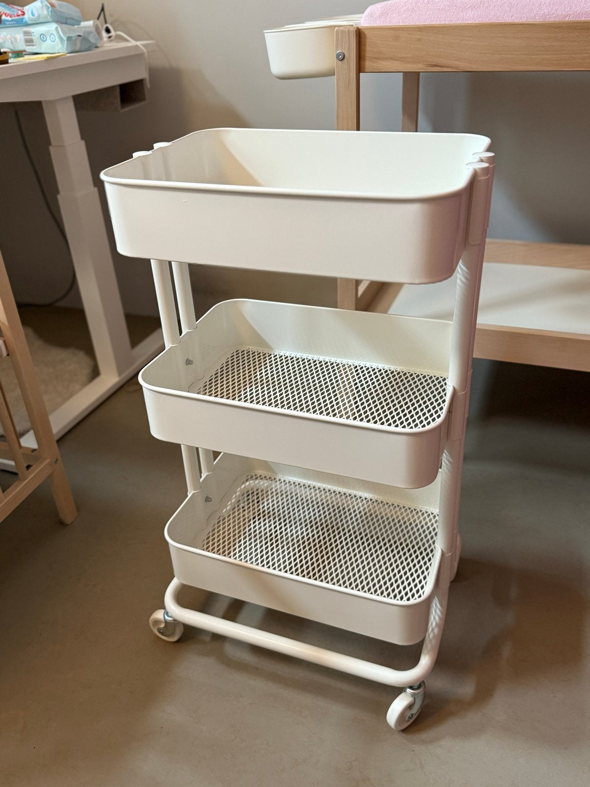 IKEA RÅSKOG Roltafel / Opbergrek wit, Ophalen, Zo goed als nieuw