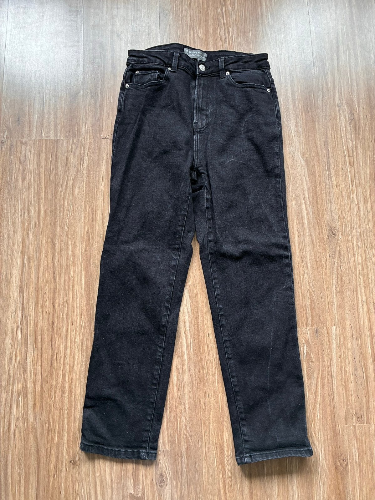 Zwarte spijkerbroek van Denim Co (Primark maat 40 mom jeans), Ophalen of Verzenden, Gedragen, Zwart, W30 - W32 (confectie 38/40)