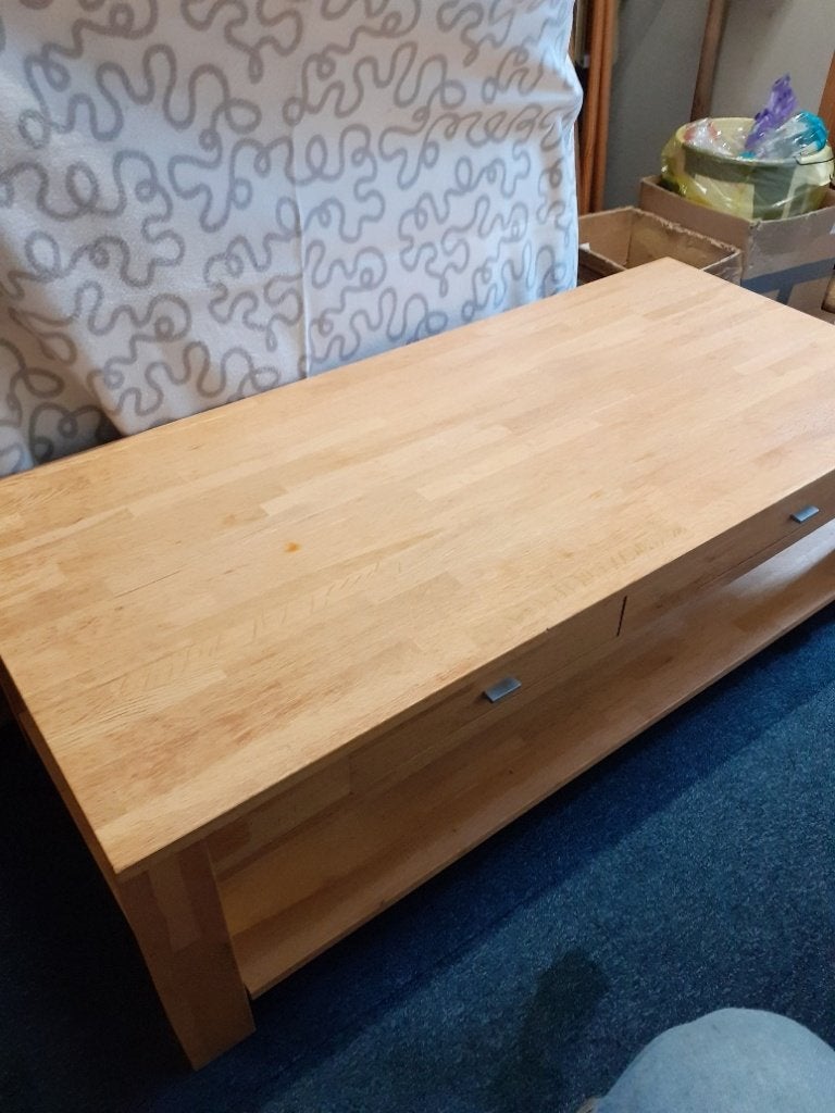 eiken salontafel, Ophalen, Gebruikt, Eikenhout, 100 tot 150 cm