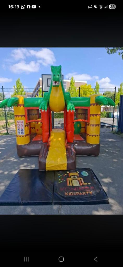 Mini Dino Springkussen met Glijbaan te Huur, Ophalen