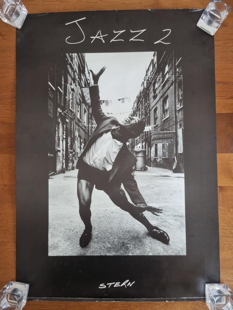 Poster: Jazz 2, 1985. Danser Jeff Brown. Foto Geoff Stern., Verzamelen, Ophalen, A1 t/m A3, Muziek, Rechthoekig Staand