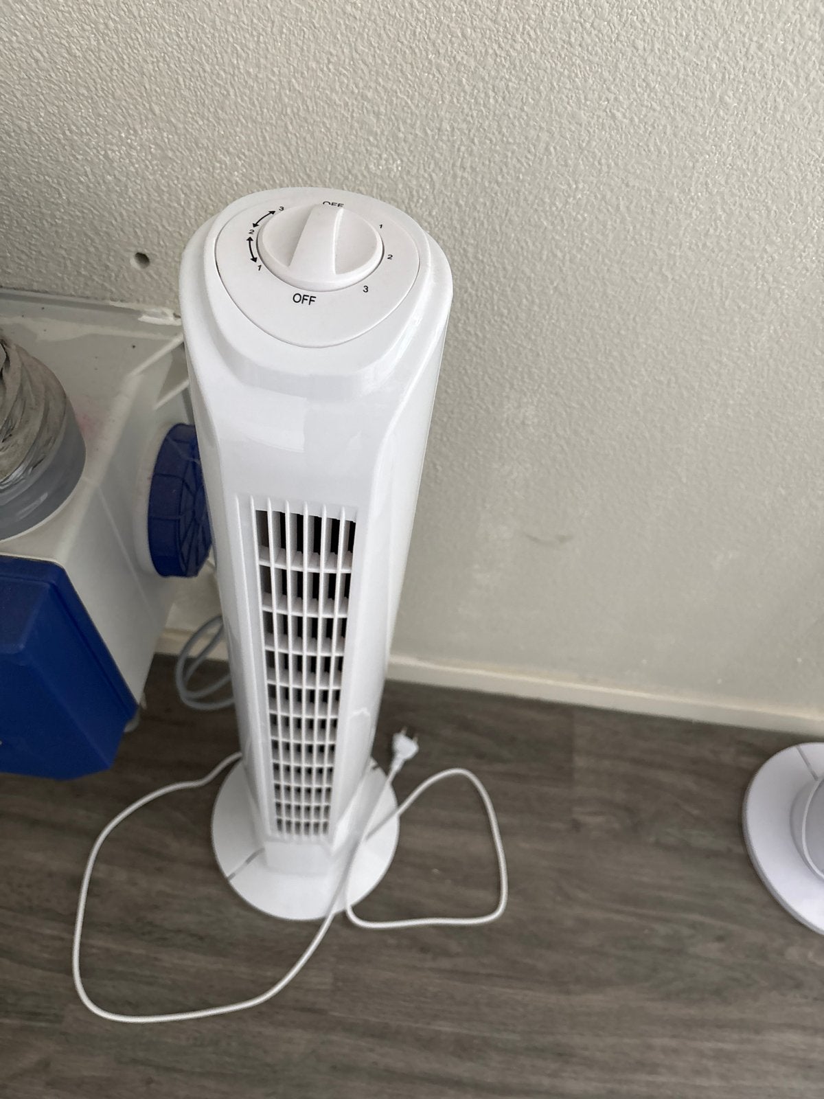 Witte torenventilator met 3 standen, Witgoed en Apparatuur, Ventilatoren, Ophalen, Gebruikt, Torenventilator