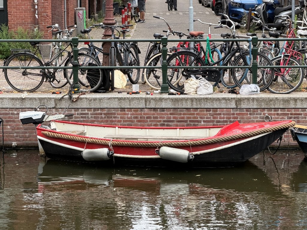 Rode sloep 5m met elektromotor ePropulsion Spirit 1.0 Plus, Watersport en Boten, Accessoires en Onderhoud, Ophalen, Gebruikt, Overige typen