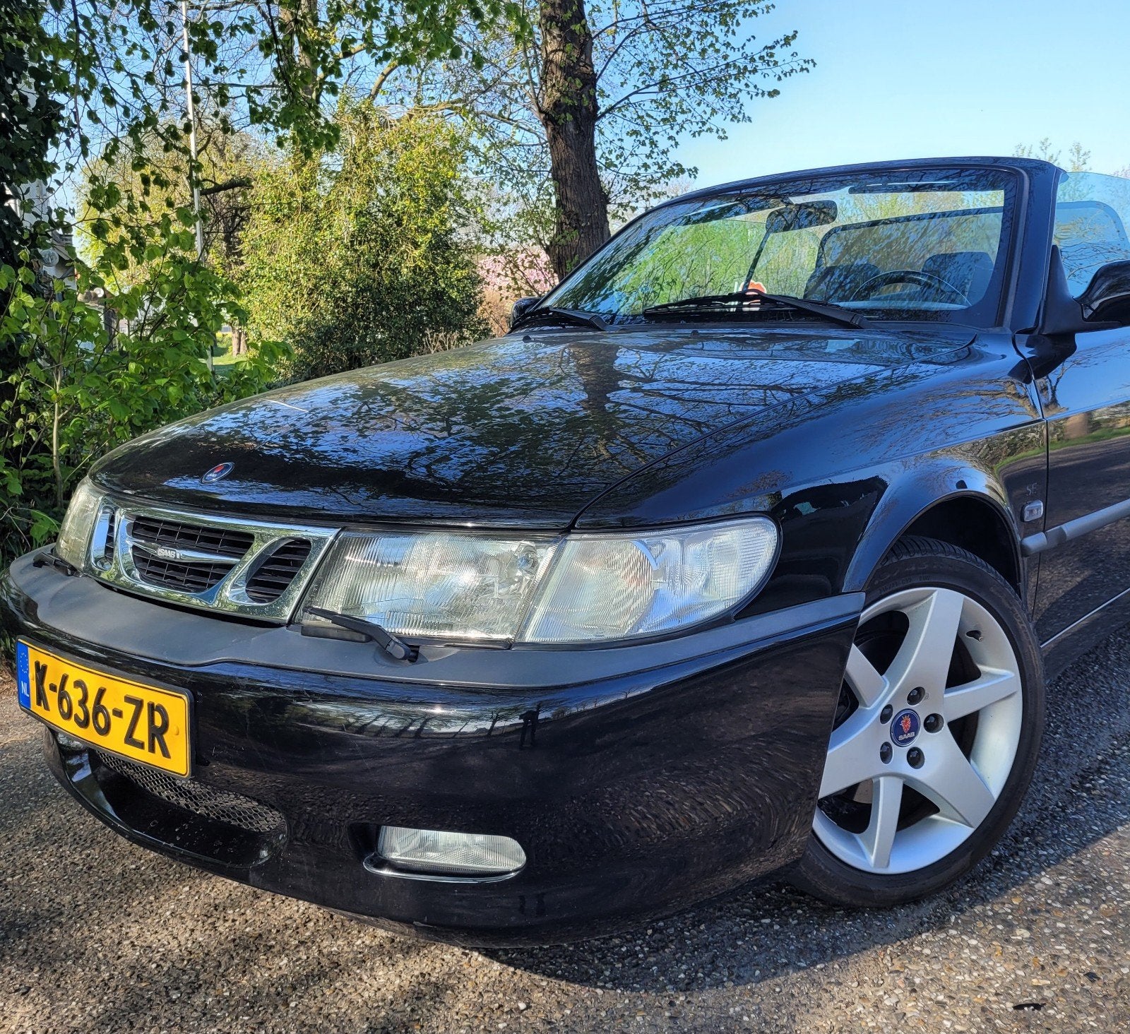 Saab 9-3 SE Cabriolet 2.0Turbo 185pk, Automaat, Zwart, 4 cilinders, Cabriolet
