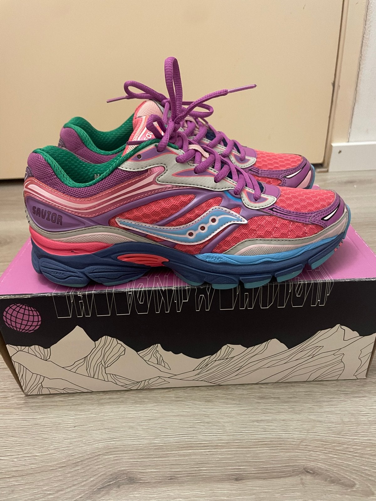 Saucony x Jae Tips Omni 9 Sample - Gedragen, Nette Staat, Ophalen of Verzenden, Gedragen, Overige kleuren, Sneakers of Gympen