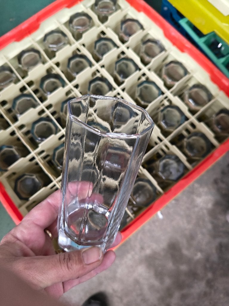 8 hoekig Longdrink glas, Ophalen, Zo goed als nieuw, Frisdrankglas
