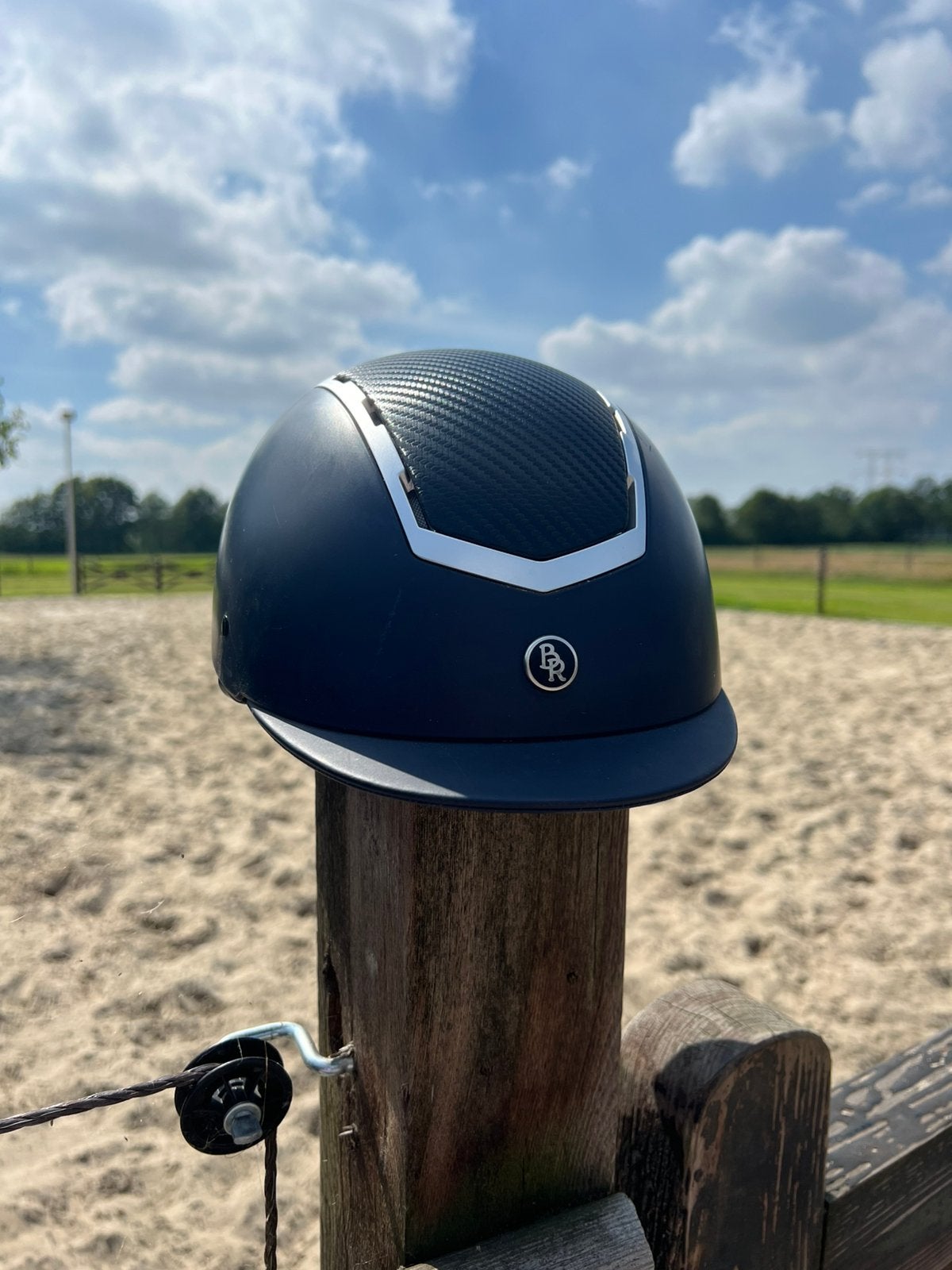 Blauwe BR cap maat 54, Dieren en Toebehoren, Paardrijkleding, Gebruikt, Kinderen, Overige soorten, Ophalen of Verzenden