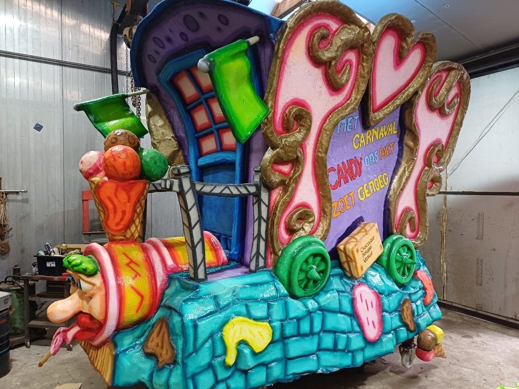 Polyester Carnavalswagen Snoepjestrein., Ophalen, Zo goed als nieuw, Overige typen, Carnaval