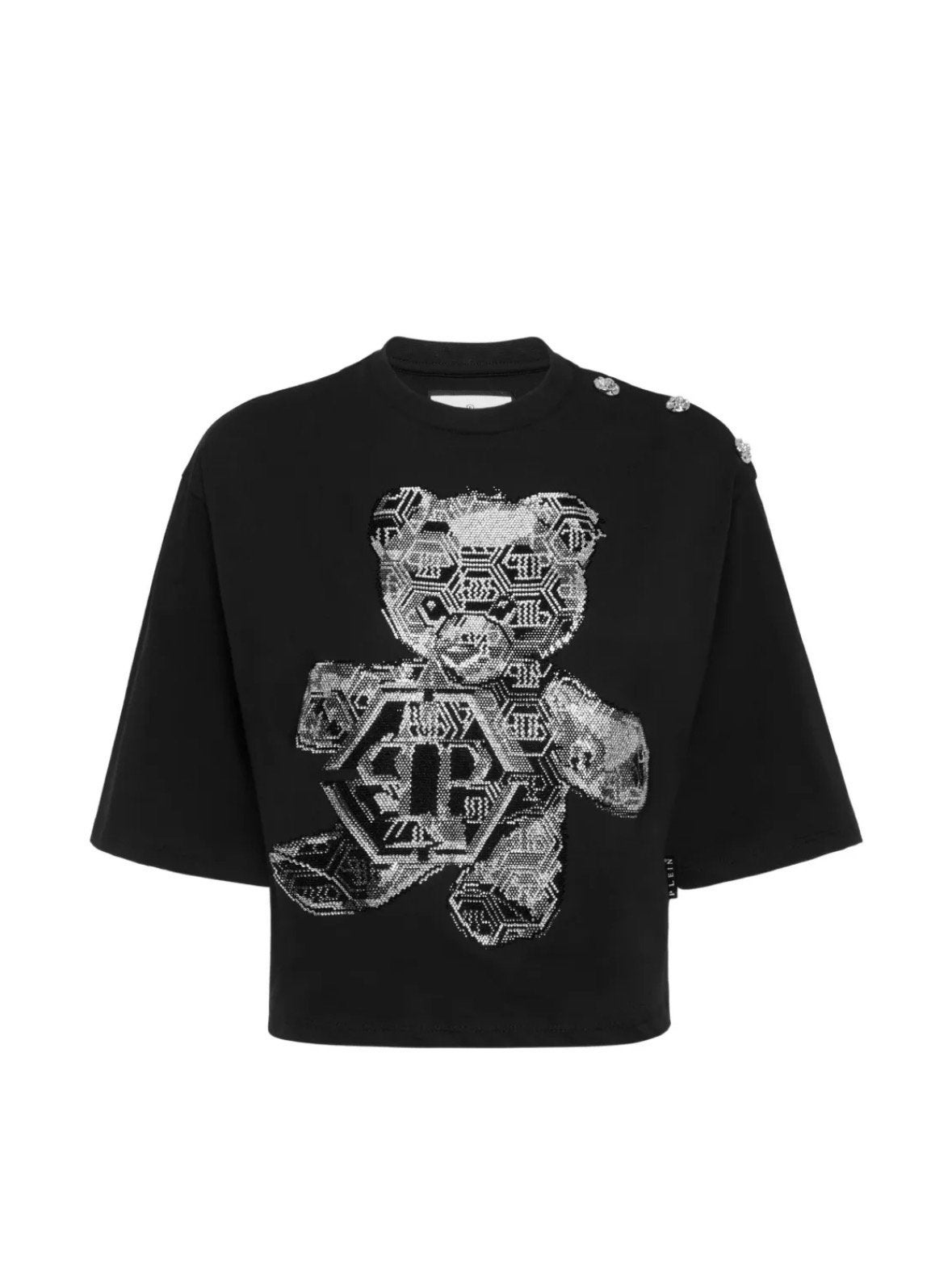 Phillip Plein t-shirt, Zwart, Korte mouw, Gedragen, Ophalen