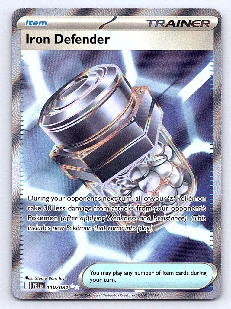 Iron Defender 110 PBL, Ophalen of Verzenden, Zo goed als nieuw, Losse kaart, Foil