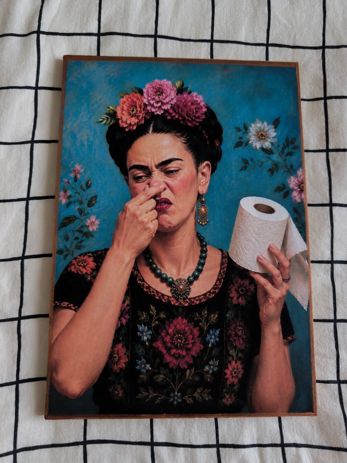 Frida Kahlo Canvas op Hout A4 Formaat toiletart, Ophalen of Verzenden, Nieuw, Print, Oorspronkelijke maker