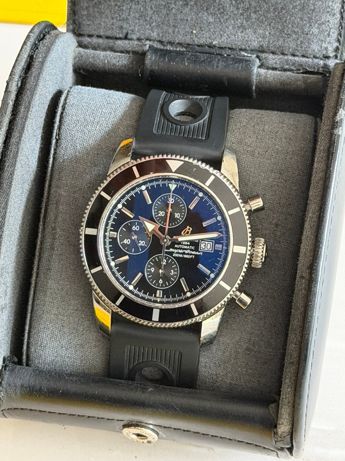 Breitling Superocean Heritage Chronograph 46mm + Box&Papers, Gebruikt, Staal, Breitling, Polshorloge