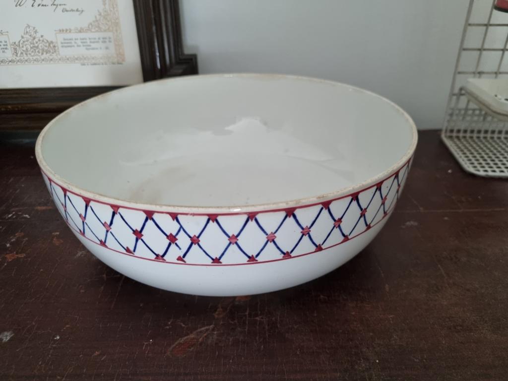 Antiek brocante aardewerk schaal, Ophalen of Verzenden