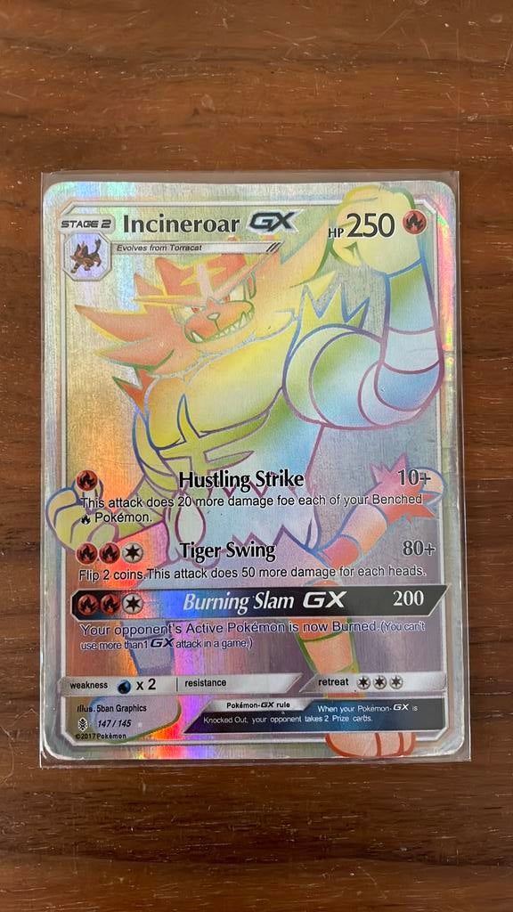 Incineroar GX 147 van 2017, Ophalen of Verzenden, Zo goed als nieuw, Losse kaart