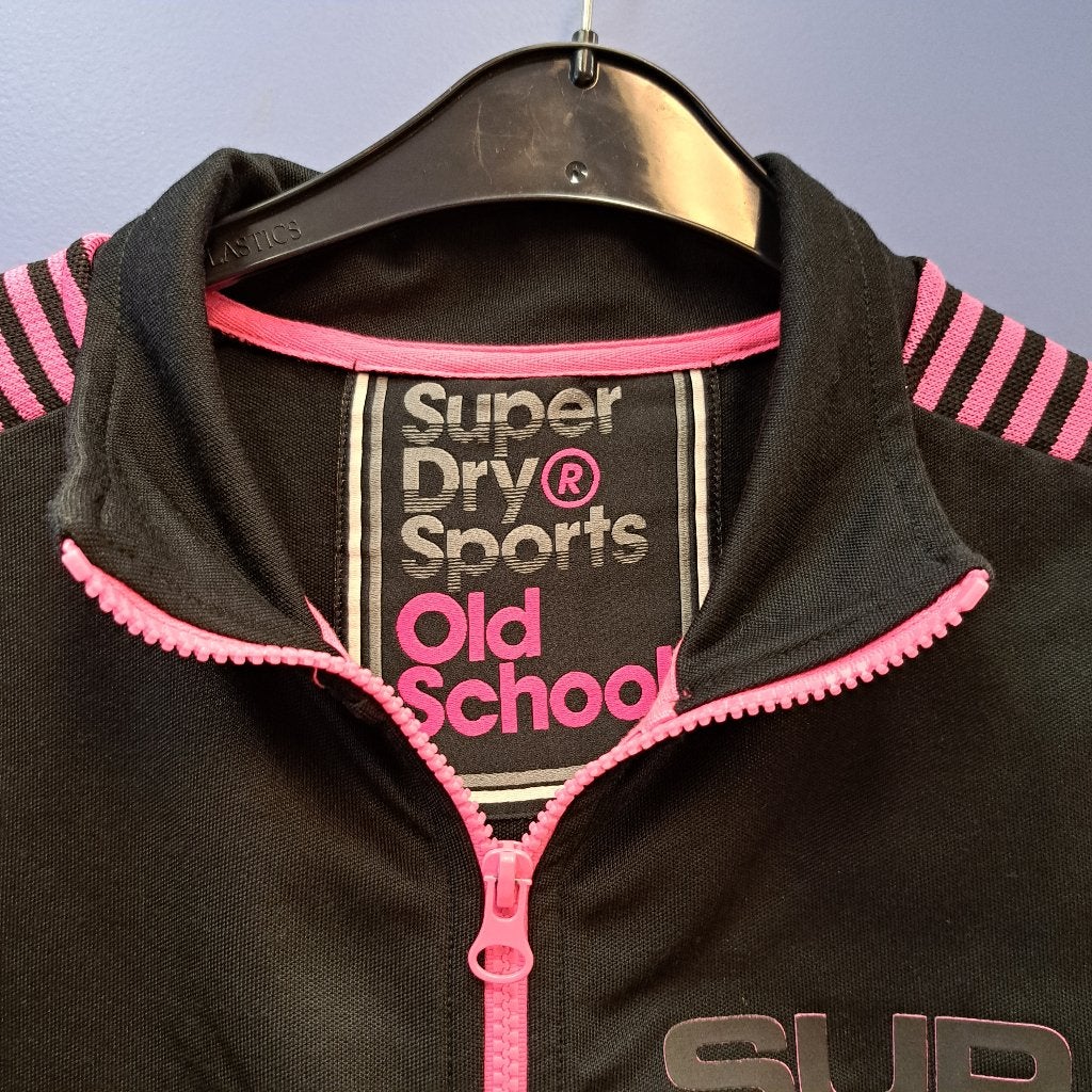 Superdry Sport zwart vest + neon roze details mt 38/40 45684, Kleding | Dames, Maat 38/40 (M), ., Overige typen, Zo goed als nieuw