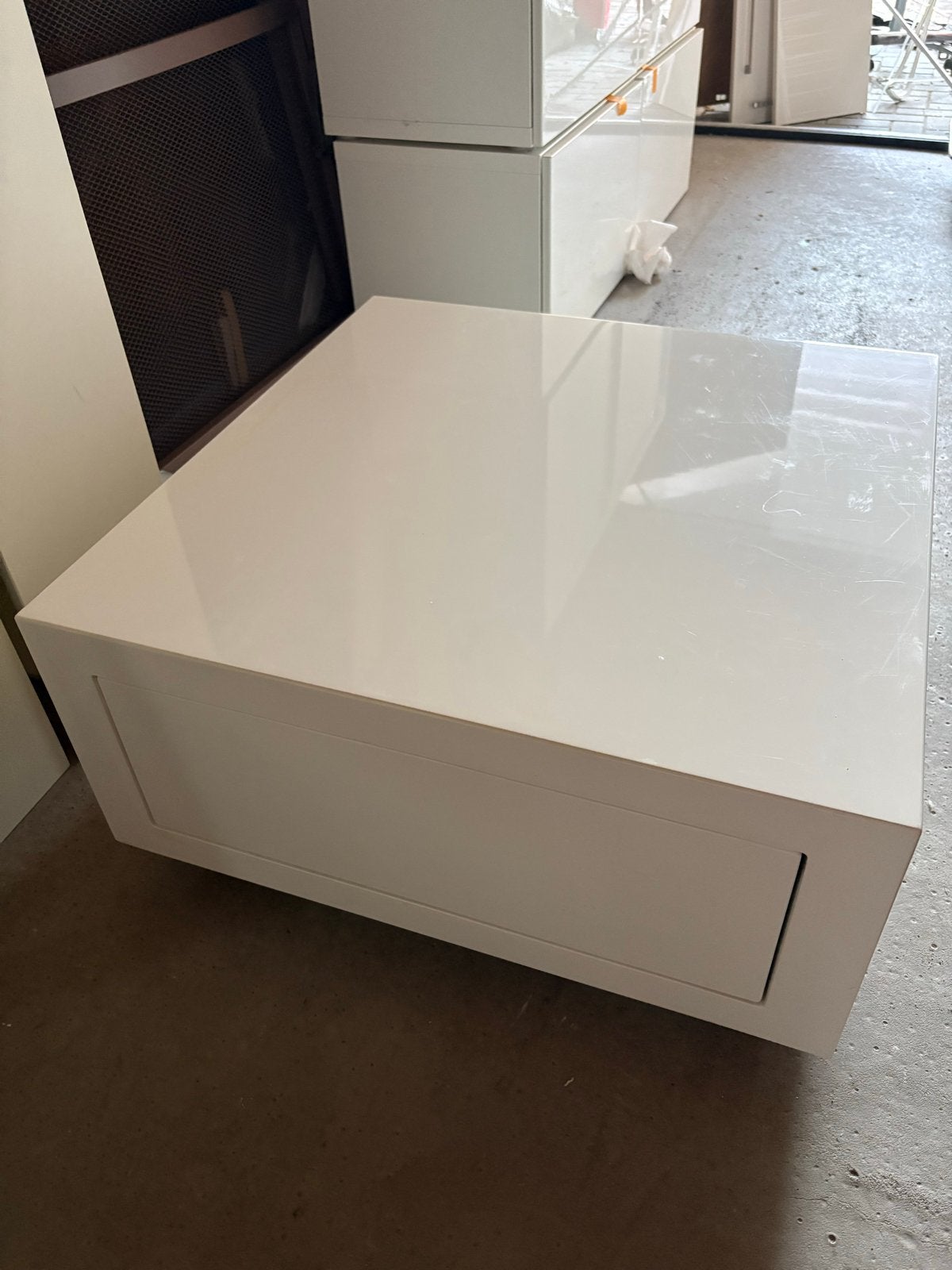 Goossens salontafel met lade op wieltjes, Ophalen, Overige materialen, Gebruikt, 100 tot 150 cm