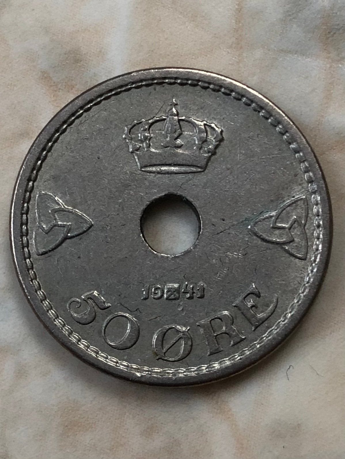 50 ore 1941, Noorwegen., Verzenden, Losse munt