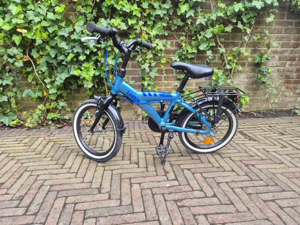 Loekie Snake kinderfiets jongens 16 inch - Blauw, Ophalen, Terugtraprem, Loekie, 16 tot 20 inch