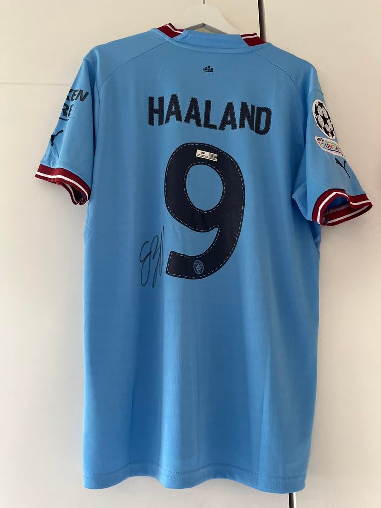 Gesigneerd Haaland shirt met COA - Manchester City, Verzenden, Zo goed als nieuw, Shirt