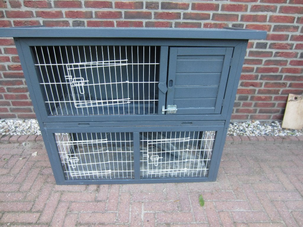 Mooi konijnenhok met 2 verdiepingen en trap, Dieren en Toebehoren, Ophalen, Cavia, 90 cm of meer, Hok