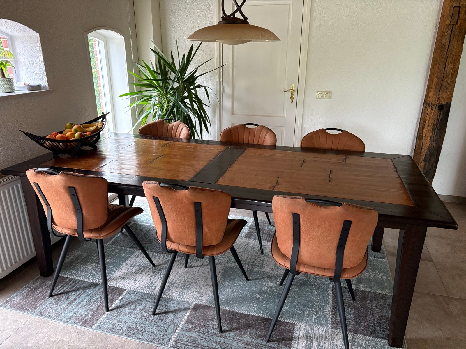 Koloniale eettafel, 250cm lang, Huis en Inrichting, Ophalen, Gebruikt, 200 cm of meer, 50 tot 100 cm
