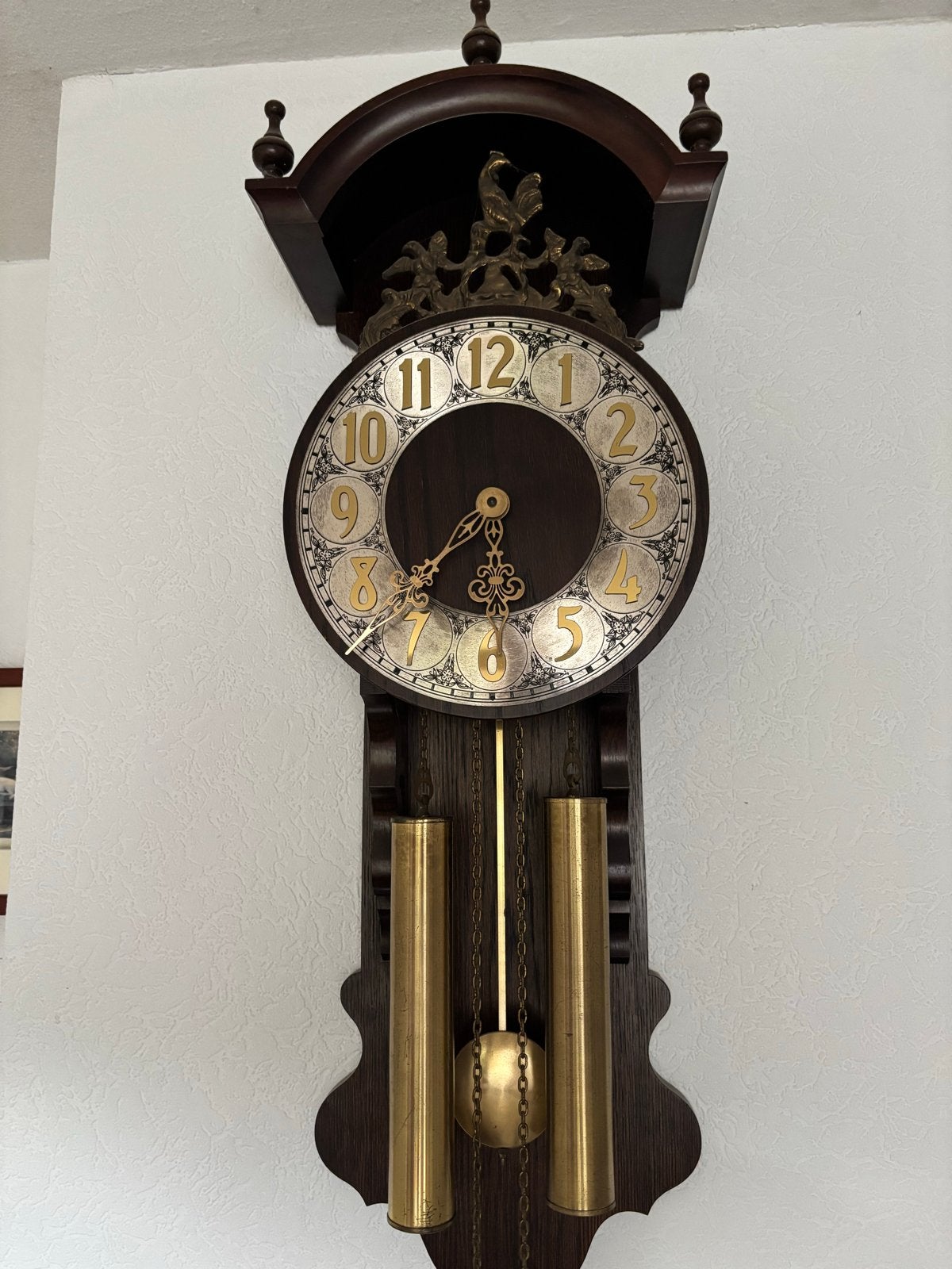 Wandklok met slinger en gewichten, Ophalen of Verzenden