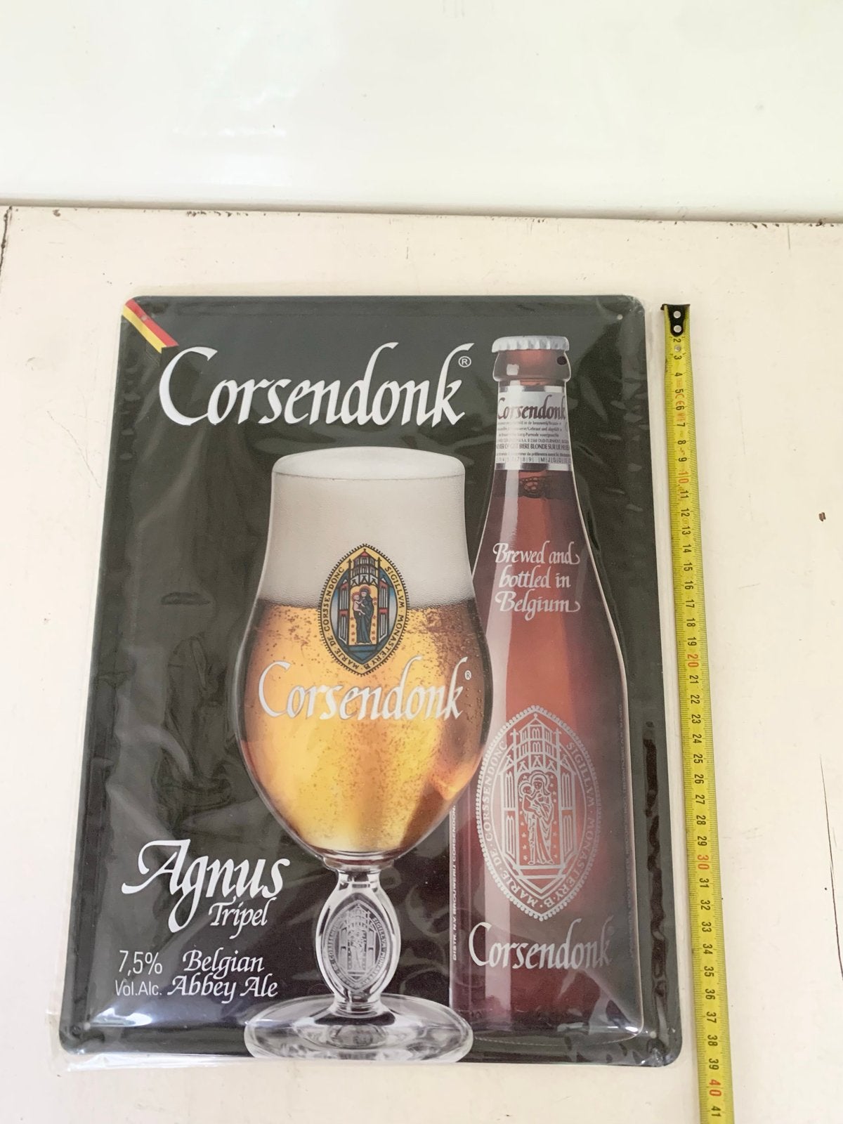 Corsendonk Reclamebord - Agnus Tripel Bier nieuw, Ophalen of Verzenden, Nieuw, Reclamebord
