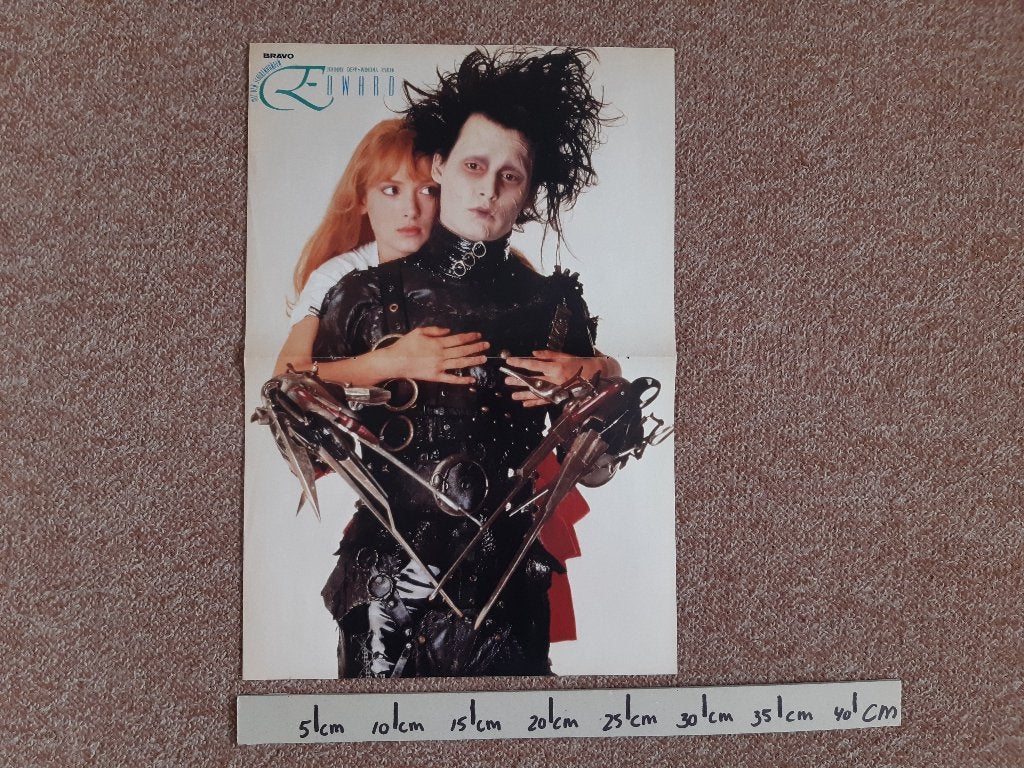 Poster Film Edward Scissorhands Roxette Bravo A3 28x42 cm, Rechthoekig Staand, Ophalen of Verzenden, Zo goed als nieuw, A1 t/m A3